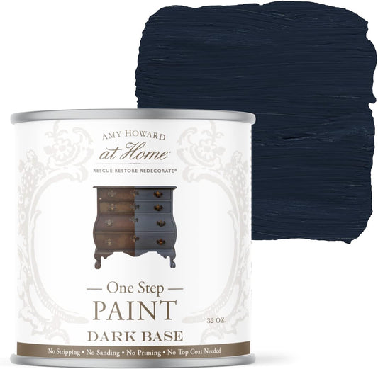 AMY HOWARD AT HOME Chalk-Based One Step Paint for Furniture, Cabinetry, Decor, Finish, and More | No Stripping, Sanding, or Priming | Dark Base | 32 Ounce | Midnight Dreams