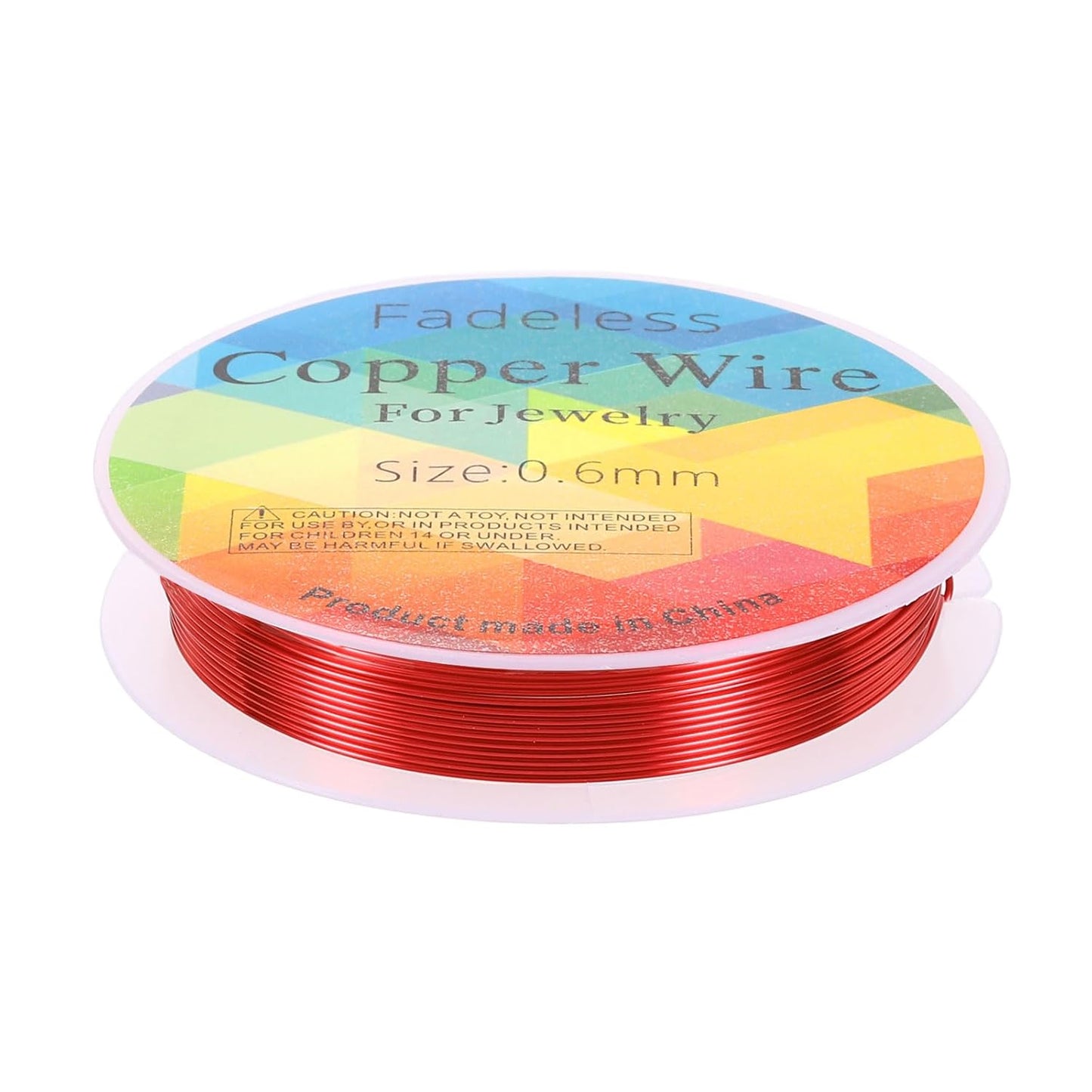 HARFINGTON 13ft Jewelry Wire, 22 Gauge (0.6mm) Brass Craft Soft Metal Tarnish Resistant Copper Beading Wire for Jewelry Making Supplies Crafting, Bright Red