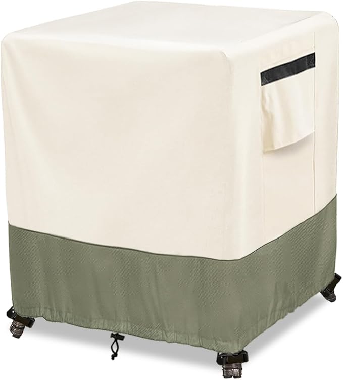 Outdoor Ottoman Cover 32 W x 32 D x 18 H inches,600D Heavy Duty Waterproof Patio Ottoman Cover,Patio End Table Covers