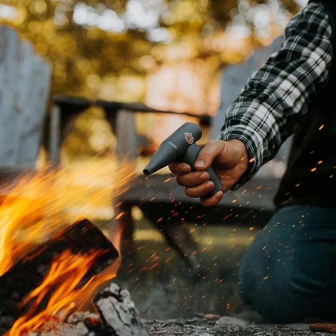 BlazeBoost Jet Air Blower - Jump Start Your Fireplace, Fire Pit,Charcoal Grill Or Campfire by Delivering A Ridiculous Amount of Oxygen to Your Fire 100,000 RPM Power with Rechargeable Battery