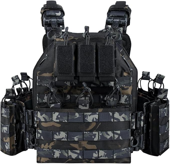 BOMTURN 1000D Tactical Vest for Men Quick Release Modular Vest Adjustable Vest Outdoor