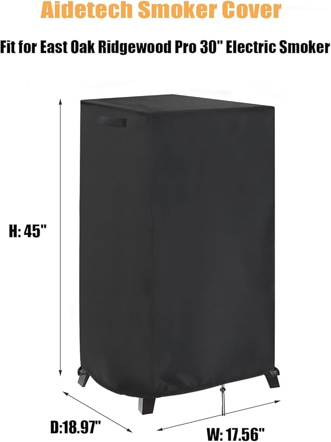 Smoker Cover Fit for East Oak Ridgewood Pro 30" Electric Smoker, Waterproof Grill BBQ Cover Vertical Smoker Covers-19 D x 18" W x 45" H