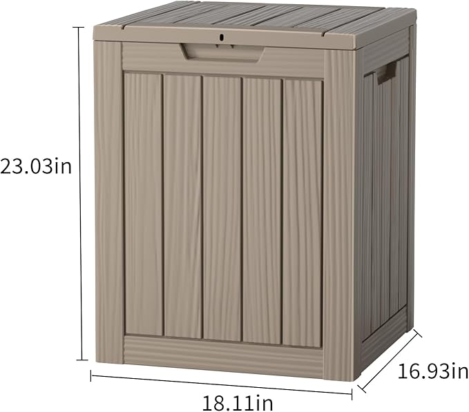 Two 28 Gallon Outdoor Storage Box, Resin Deck Boxes Waterproof, Indoor Outdoor Bin for Package Delivery, Patio Cushions, Gardening Tools, Lockable, UV Resistant