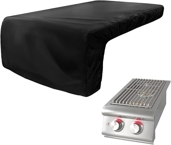 Cover for Blaze Premium LTE Built-in Double Side Burners - 2SBBICV,Heavy Duty 600D Waterproof Outdoor Grill Burner Cover with Plush Lining,Suitable 24''L x 13''W x 11''H,Black