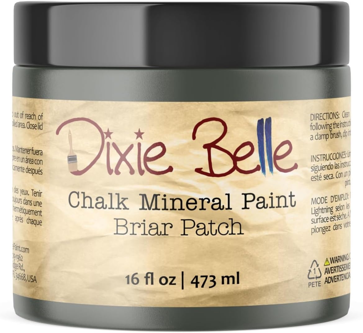 Dixie Belle Paint Company Chalk Finish Furniture Paint – Briar Patch (16oz) – Matte Chic Chalk Mineral DIY Furniture Paint