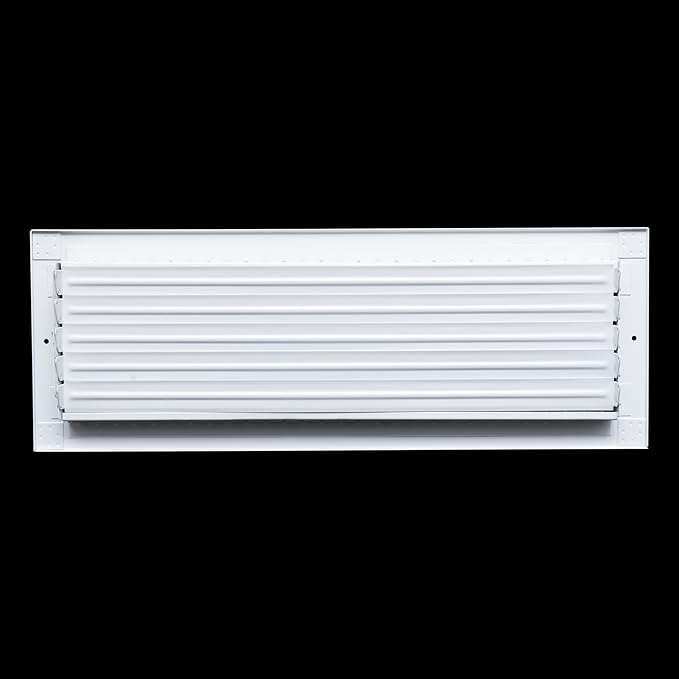 Fits 20x6 Duct Opening Steel Adjustable Air Supply Grille by Handua | Register Vent Cover Grill for Sidewall and Ceiling | White | Outer Dimensions: 21.75" X 7.75"