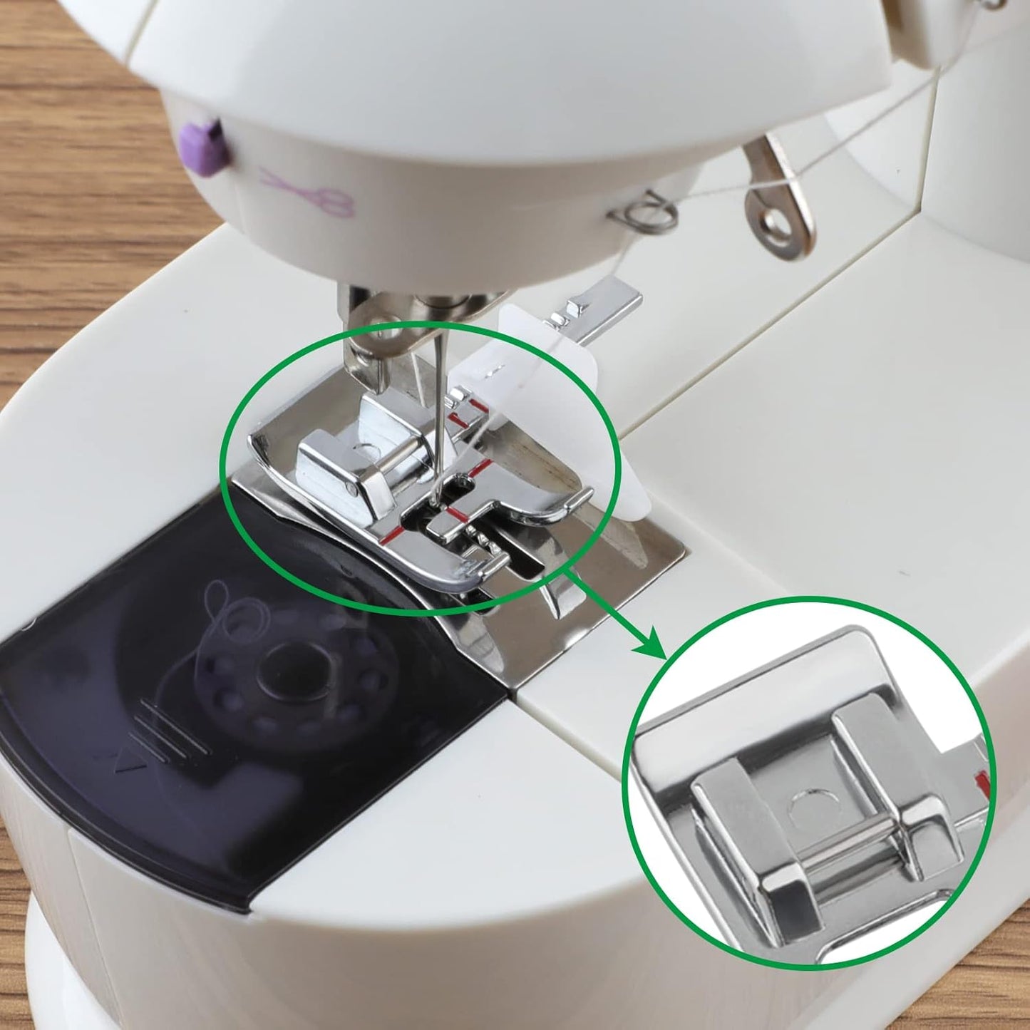 Adjustable Magnetic Seam Guide Ruler, 4-Piece Sewing Machine Accessory Set for Beginners & Professionals