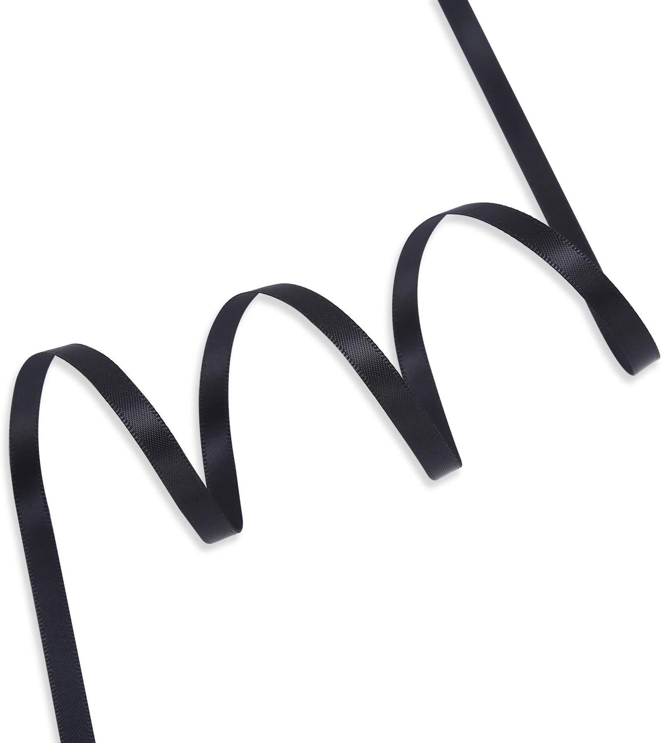 Humphrey's Craft 1/4 Inch Black Double Faced Satin Ribbon - 50 Yards Variety of Color for Crafts Gift Wrapping DIY Bows Bouquet Decoration Sewing Christmas Tree Wedding and Invitation Card.