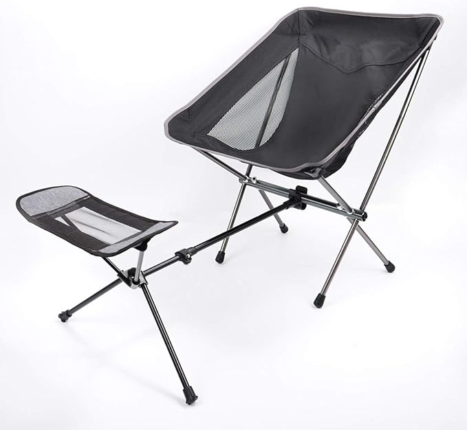 Portable Camping Chair Foot Rest Lightweight Heavy Duty Folding Outdoor Picnic Beach Travel Fishing Backpacking,Durable 600D Thicken Oxford Cloth,Sturdy Aluminum Alloy Frame,with Carry Bag