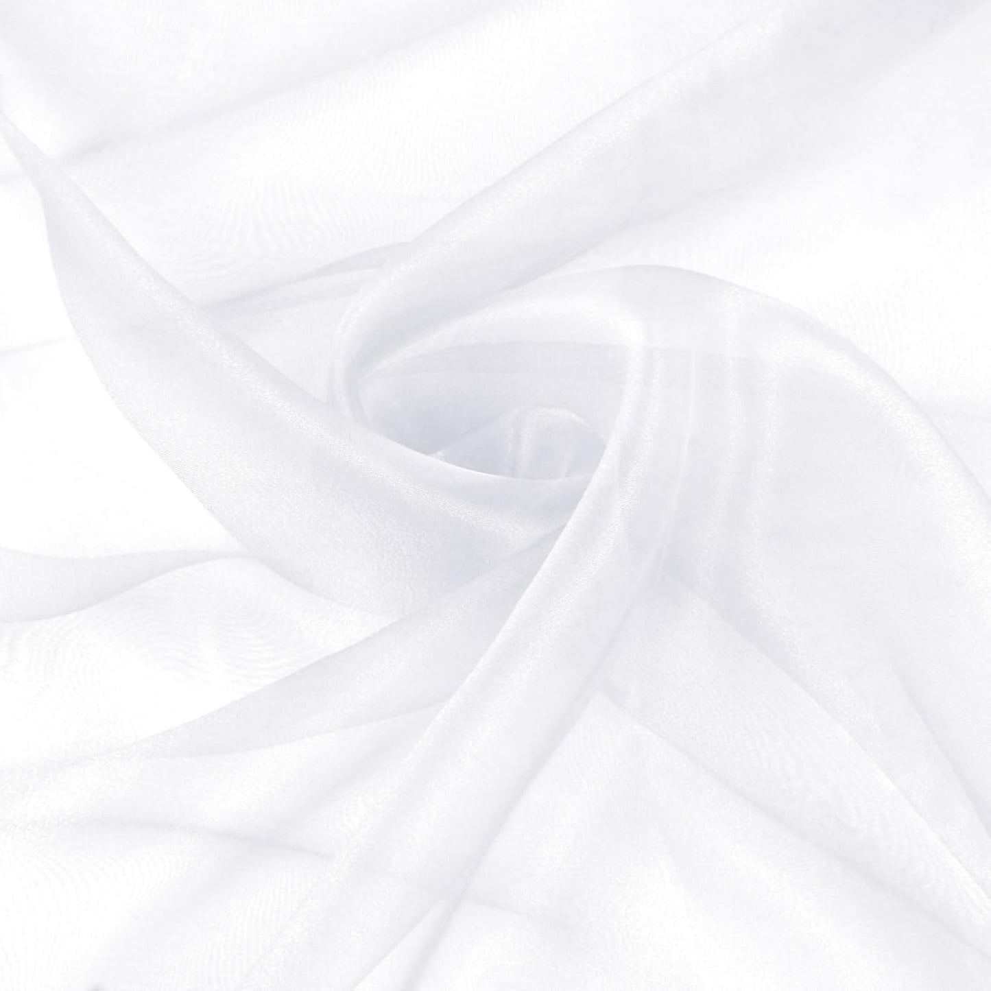 VACVELT Sheer Organza Fabric by The Yard, 60 Inch Wide White Organza Fabric Bolt Bridal Sheer Tulle Fabric, Silk Organza Fabric Roll for Wedding Party Decorations Backdrop Curtain (2 Yards)