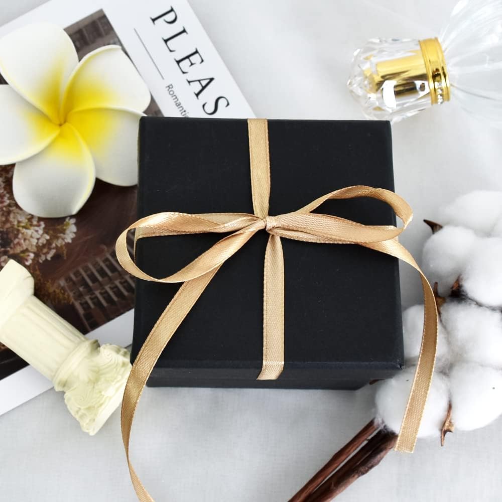 TONIFUL 1/4 Inch x 100yds Gold Satin Ribbon, Thin Solid Color Satin Ribbon for Gift Wrapping, Crafts, Hair Bows Making, Wedding Party Decoration, Invitation Cards, Floral Bouquets