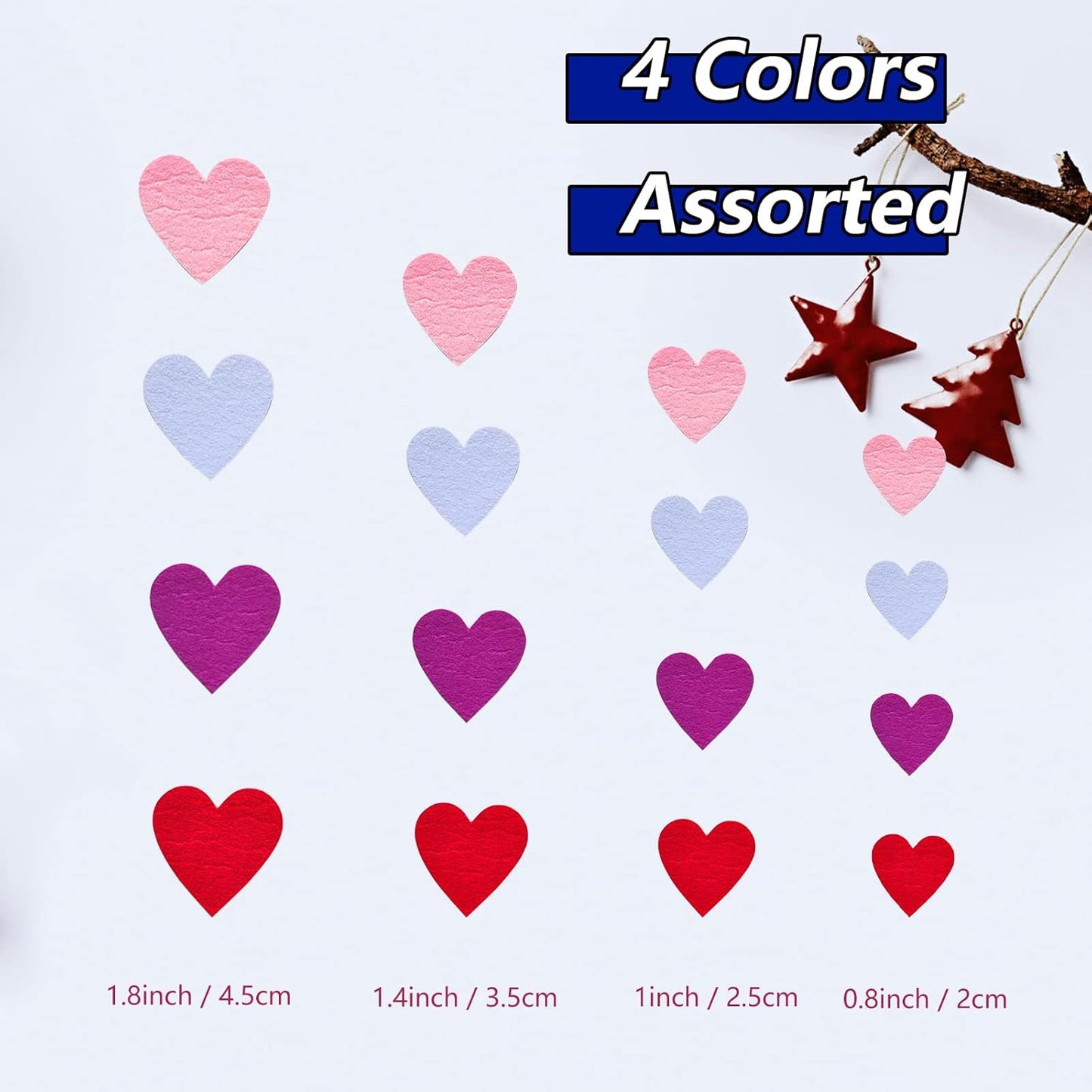 Heart Stickers, Self Adhesive Heart, Felt Decoration for School Bag, Craft Stickers for Scrapbooking Supplies Kit