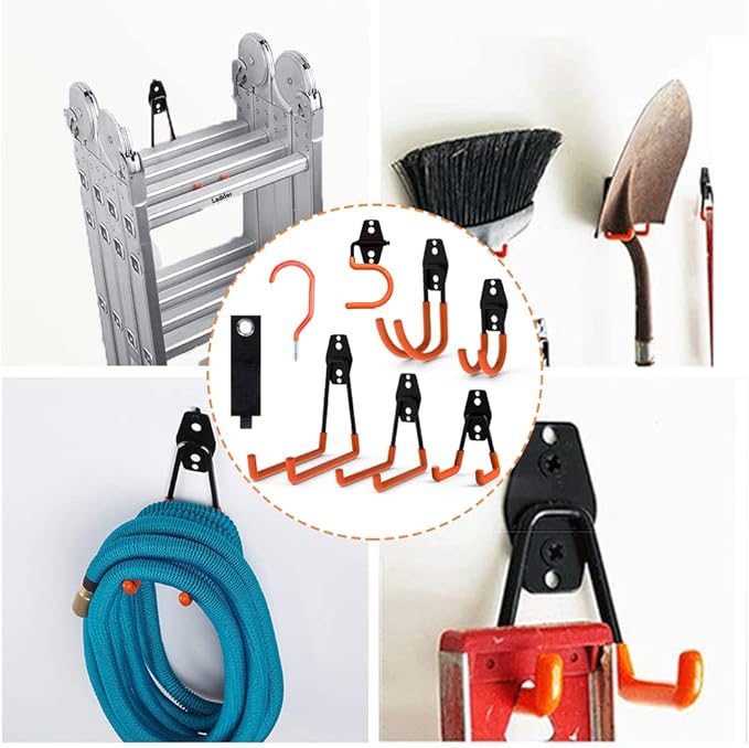 Intpro Garage Hooks 22 Pack Heavy Duty Garage Storage Hooks Steel Tool Hangers for Garage Wall Mount Utility Hooks and Hangers with Anti-Slip Coating for Tools Organizer Ladders Bikes Bulky Items