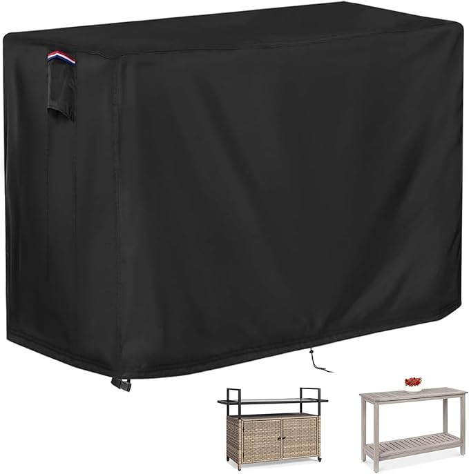 Outdoor Table Cover for Outdoor Bar Buffet Table, 44inch Waterproof Bar Height Patio Furniture Cover for Patio Bar Table,Grill Cart-44"L x 22"W x 32"H