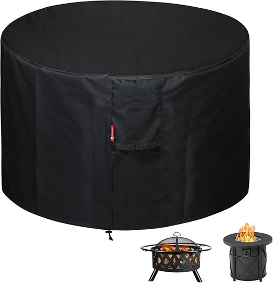 SheeChung Fire Pit Cover Round 30" Dx25 H,Propane Firepit Covers for Bali Outdoor Fire Pit,Waterproof 600D Outdoor Cover,Outside Gas Fire Pit Cover