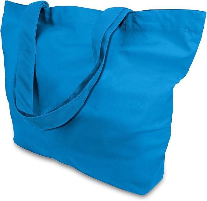 TOPDesign 3-Pack Super Strong Large 12oz Cotton Canvas Tote Bags, Reusable Grocery Shopping Cloth Bags, Fashionable Two-Tone Totes for Crafts, DIY Your Creative Designs