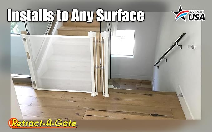Retract-A-Gate 72" White: The Original and only Made in USA Retractable Baby, Dog, & Cat Gate
