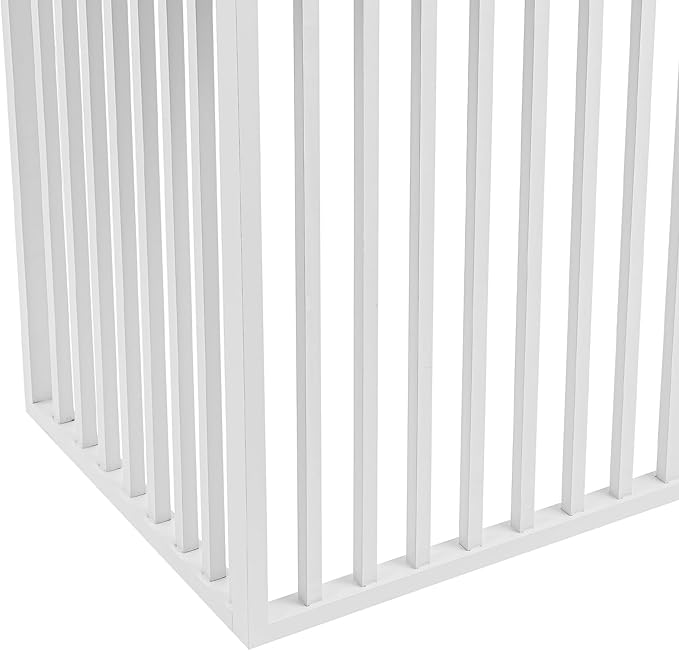 White Air Conditioner Fence with Top Cover, 4 Panels 43.3 "L x 23.6 "W x 31.5 "H Privacy Fence Panels for Outside, Freestanding Metal Trash Can Hider Outdoor, No-Dig Air Conditioner Sun Blocker Kit