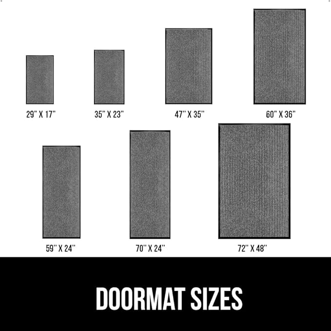GORILLA GRIP Waterproof Traffic Guard Door Mat, 70x24, Heavy Duty Entryway Mats, Strong Rubber Back Commercial Rugs for Office Hallway, Garage Floor and Home, Low Profile Carpet Runner, Light Gray