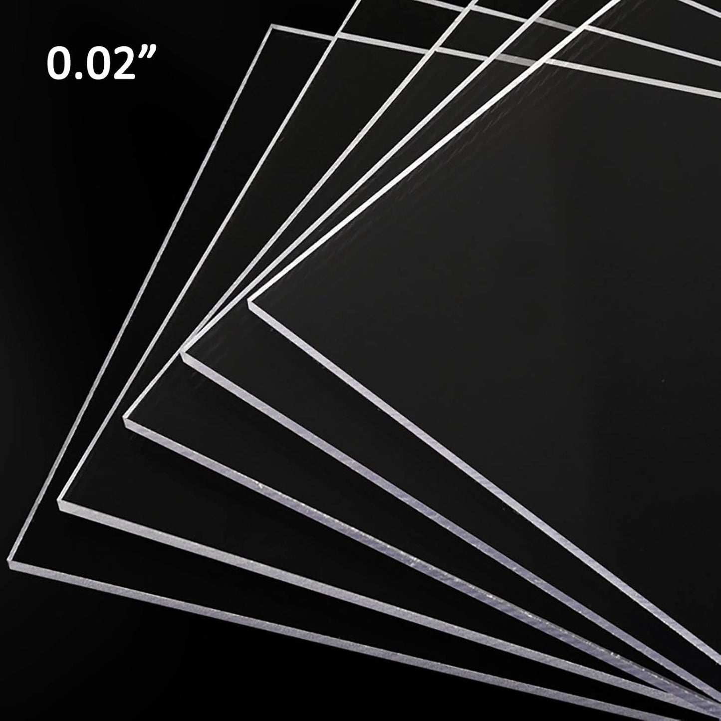 10 Pack 12x12x.02” Clear Plastic Sheet, Plexiglass Craft Plastic Sheets PET Flexible Lightweight Clear Plastic Sheets for DIY Craft Projects, Picture Frames(10, 12” x 12”x 0.02”)