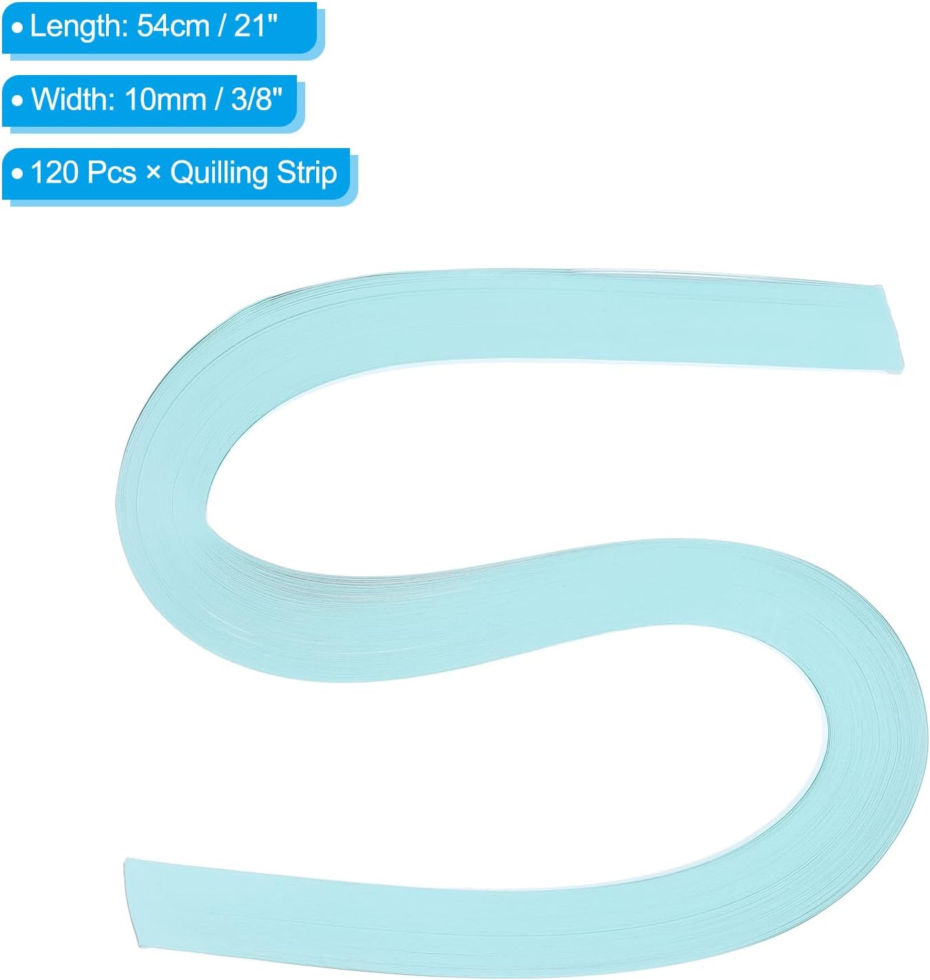 PATIKIL 120pcs Quilling Paper Strips Paper Flowers Quilling Kits 3/8"(10mm) Origami Paper for Adults Beginner Art Craft, 21"(54cm) Light Blue