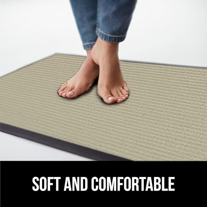 GORILLA GRIP Waterproof Traffic Guard Door Mat, 72x48, Heavy Duty Entryway Mats, Strong Rubber Back Commercial Utility Rugs for Office Hallway, Garage Floor and Home, Low Profile Carpet Runner, Beige