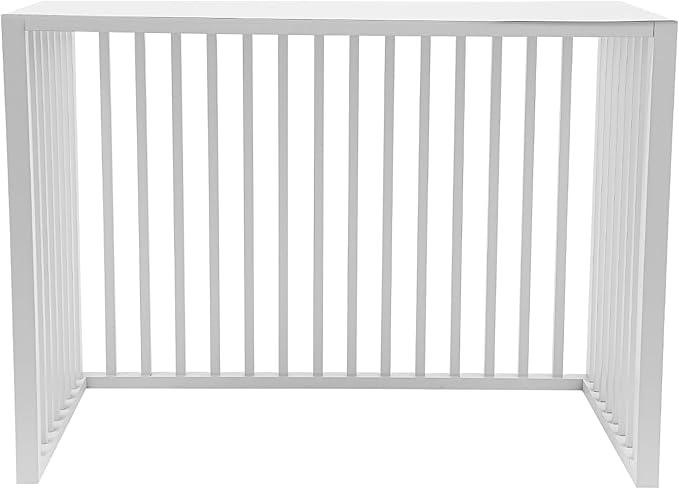 White Air Conditioner Fence with Top Cover, 4 Panels 43.3 "L x 23.6 "W x 31.5 "H Privacy Fence Panels for Outside, Freestanding Metal Trash Can Hider Outdoor, No-Dig Air Conditioner Sun Blocker Kit