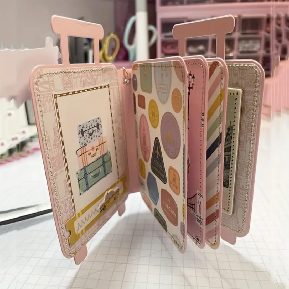 Cutting Dies Metal Stencils Scrapbooking Tools DIY Embossing Template for Paper Card Making Album Arts Crafts Supplies (Travel Suitcase-12.5x16.6cm)