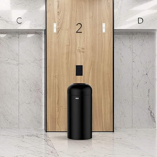 71 Liter / 18.8 Gallon Commercial Open Top Trash Can, Big Capacity, Brushed Stainless Steel (Black)