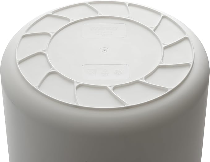 Winco Heavy-Duty Round Waste Container/Trash Can, 10 Gallon, White