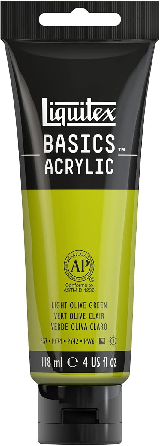 Liquitex BASICS Acrylic Paint, 118ml (4-oz) Tube, Light Olive Green