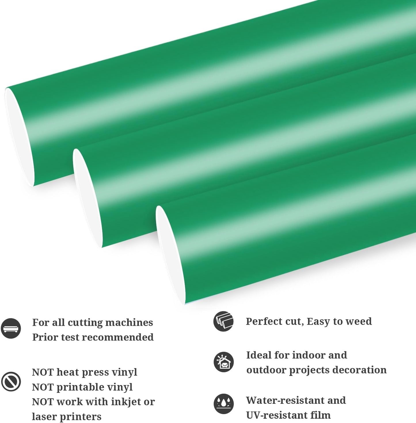 TECKWRAP Permanent Adhesive Vinyl 12" x 10ft, Matte Kelly Green