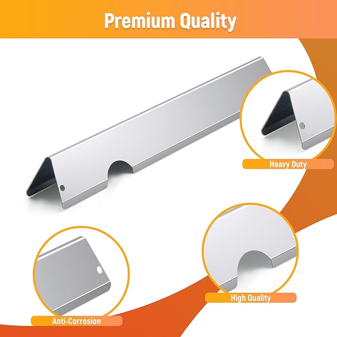 Grill Flavorizer Bars for Weber Genesis II E-410, S-410, LX E-440, S-440, Weber Genesis 2 66041, 66033, 66796, Heat Deflectors BBQ Grill Heat Plate, 17" Stainless Steel Grill Flavor Bars