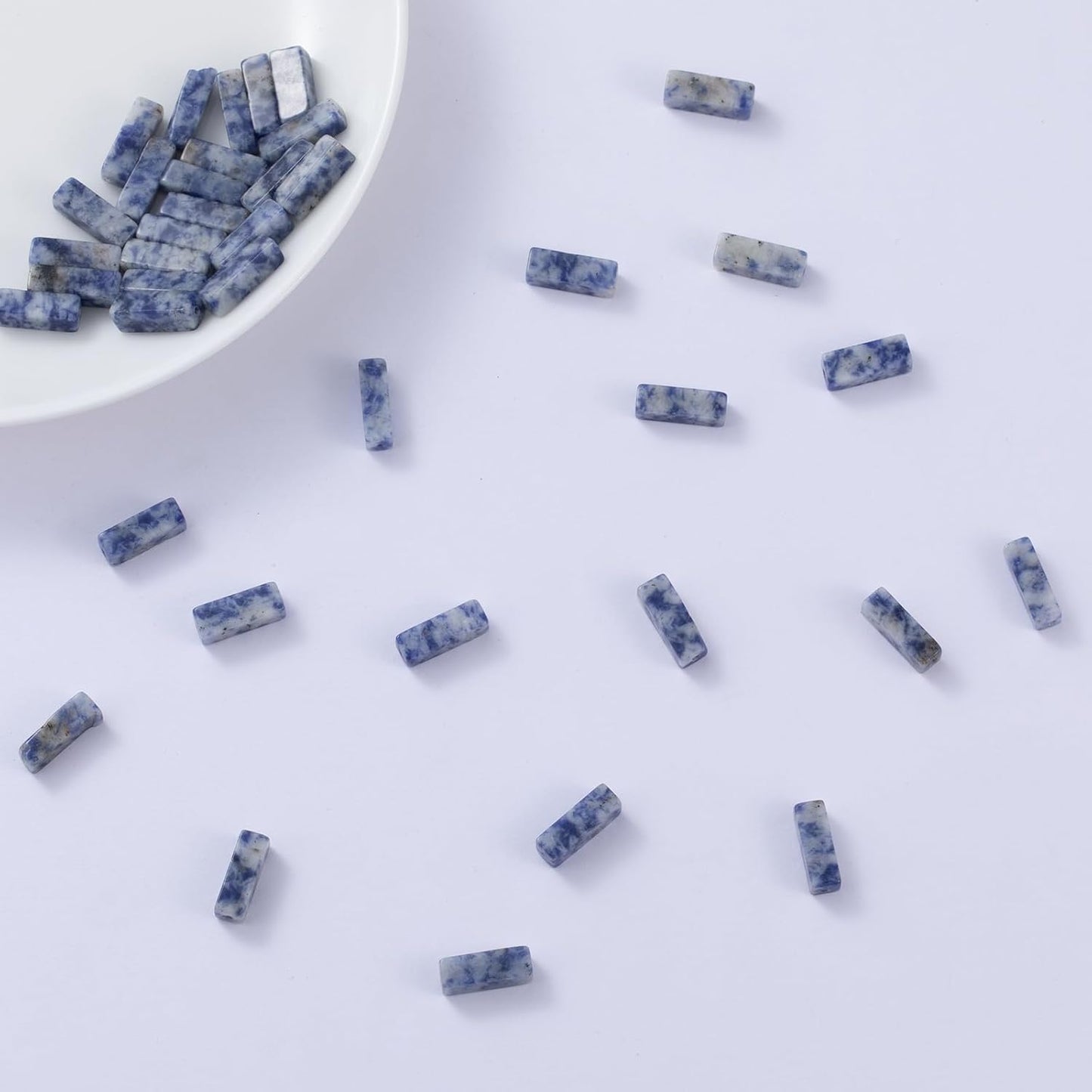 Natural Blue Sodalite Rectangle Tube Beads 4x13mm 38cm/str Loose Semi Gemstone Stone Beads for Making Bracelets Necklace Earrings