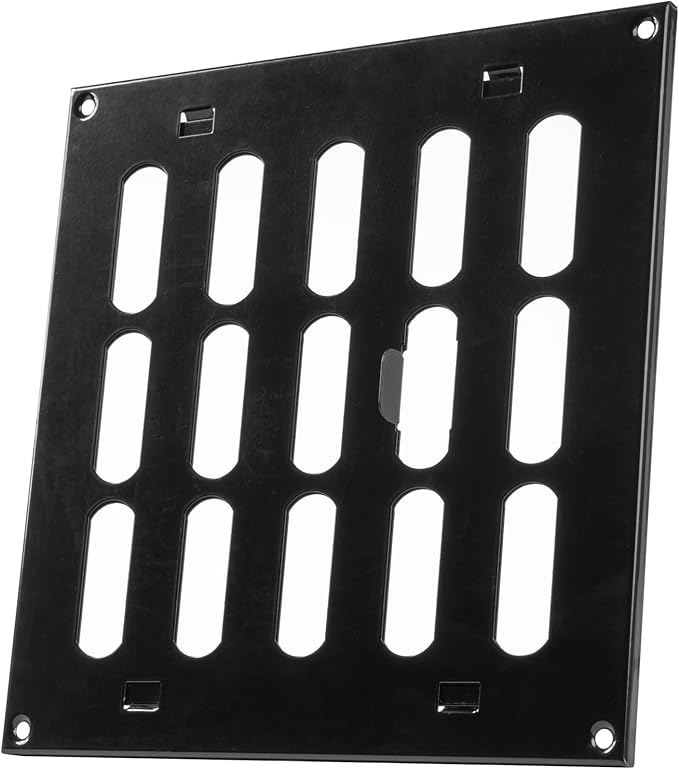 Vent Systems 8" x 8" Inch (Outer Dimensions) Metal Air Vent Grille - Black Adjustable Register Vent Cover - Open/Close Air Supply Intake Wall Vent - Heating/Cooling Ceiling Grille for House, Garage