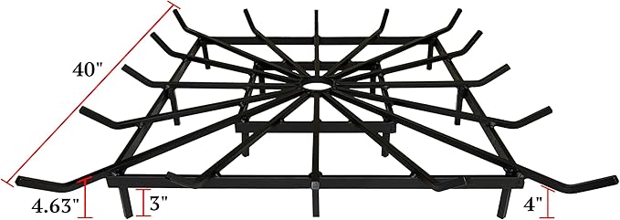 SteelFreak Heavy Duty Square Wheel Fire Pit Grate - Made in The USA (40 x 40 Inch)