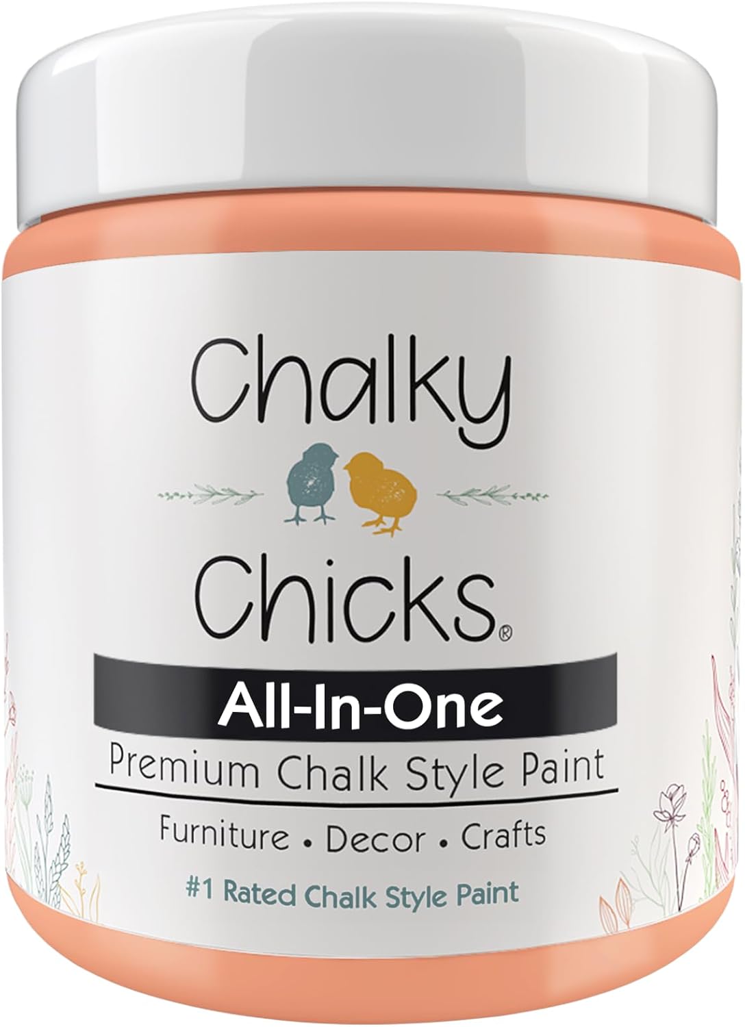 Chalky Chicks All-in-One Chalk Paint for Furniture or Cabinet - 4 Fl Oz - Matte Finish Gingers Blush Pink for Metal, Wood Furniture Paint - No Sanding All-in-One for Home Decor & Crafts, USA Made