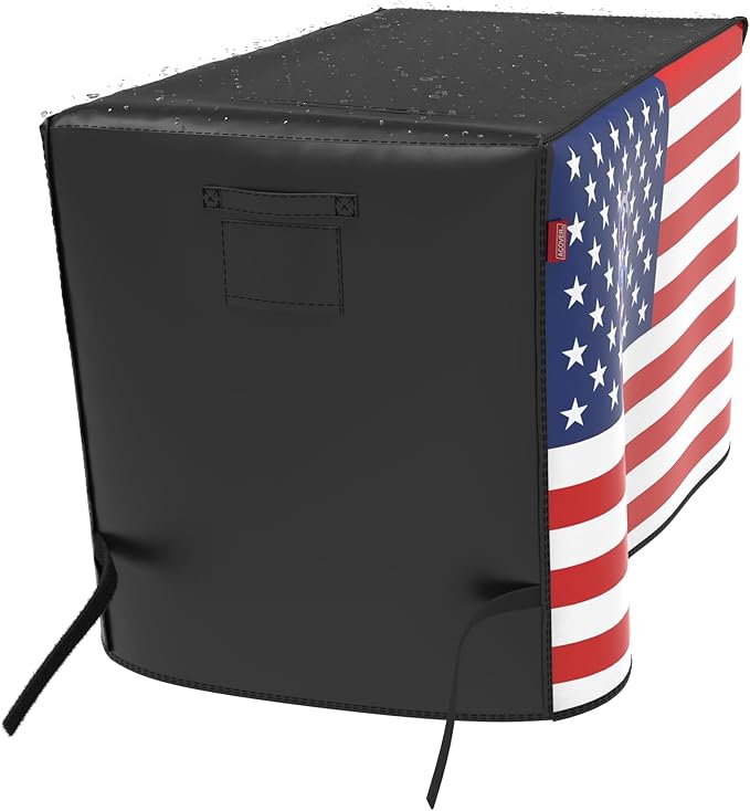 45" Heavy Duty Waterproof Gas Grill Cover fits Weber Char-Broil Coleman Gas Grill-Black,American Flag.
