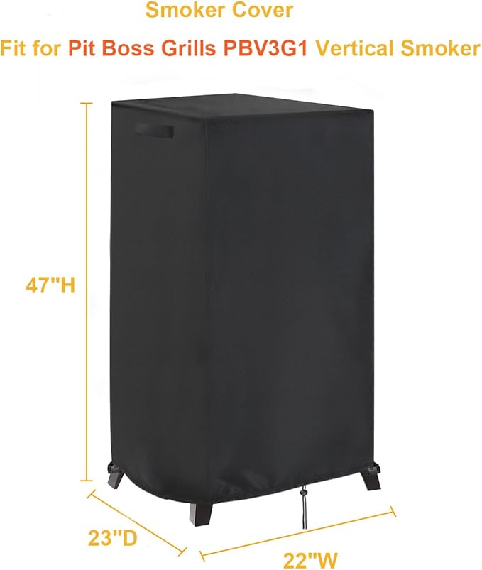 Smoker Cover Fit for Pit Boss 3-Series Gas Vertical Smoker, Waterproof Grill BBQ Cover Vertical Smoker Covers - 23" D x 22" W x 47" H