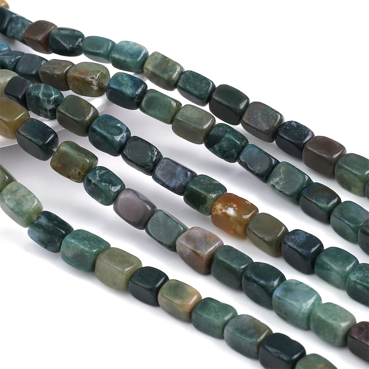 Natural Indian Agate Cuboid Stone Loose Semi Gemstone Beads for Jewelry Making 8mmx12mm 38cm/Strand