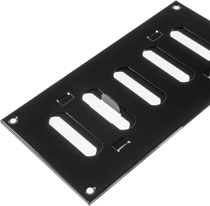 8" x 4" Inch (Outer Dimensions) Black Adjustable Air Wall Vent Cover - Indoor Outdoor Metal Grille - Heating, Cooling, Ventilation for Home, Garage, Shed - Open and Close Register 7.87 x 3.93