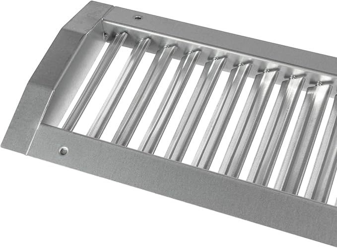 Repa Market 17" x 5" Inch Air Exhaust Grille for Round Ducts - Adjustable Louvre Blades - Galvanized Air Supply Vent Cover - Side Fit Round Surface Canal Ducting from 9.84" to 35.43" Inches