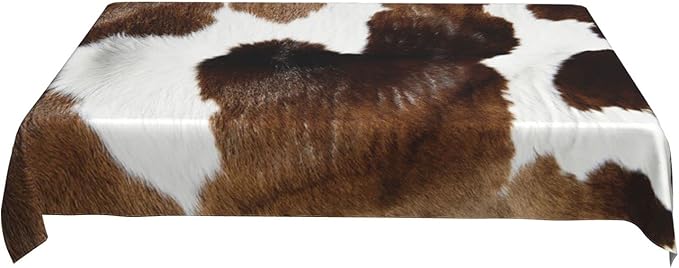 Worltoldb Cow Tablecloths Polyester Table Cloth for Kitchen Dinning Table Washable Table Cover for Parties Wedding Picnic