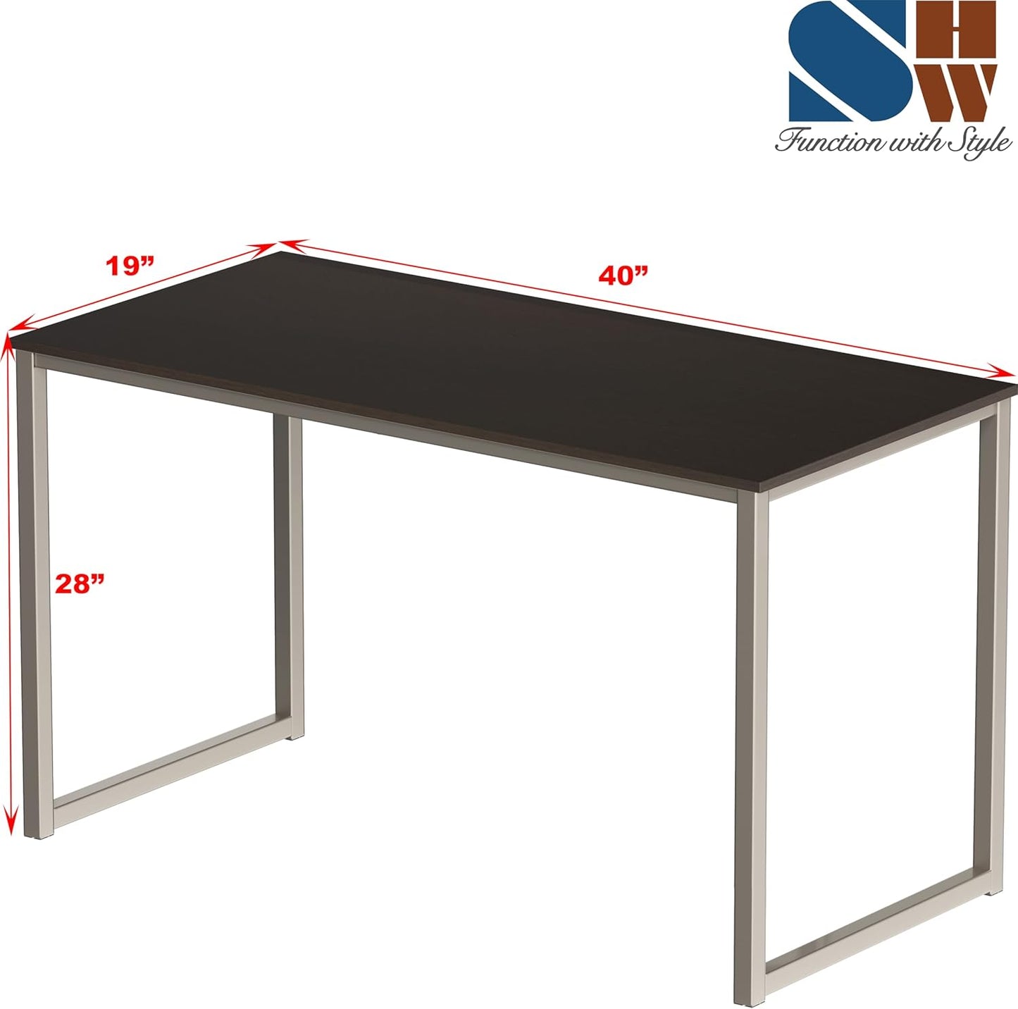 SHW Mission 40-Inch Home Office Computer Desk, Walnut