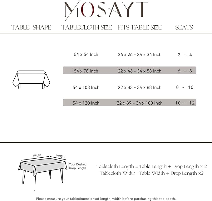 MOSAYT Rectangle Vinyl Tablecloth, 100% Waterproof Buffalo Gingham Plastic Table Cloth, Heavy Duty Wipeable Table Covers for Picnic, Outdoor, Camping - 54 x 54, Green