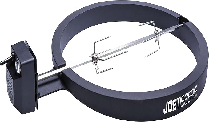 Kamado Joe JoeTisserie Rotisserie Accessory Attachment for 18-inch Classic Joe Grills with Stainless Steel Spit Rods up to 50 lbs of Food, Model KJ-TISSERIENA
