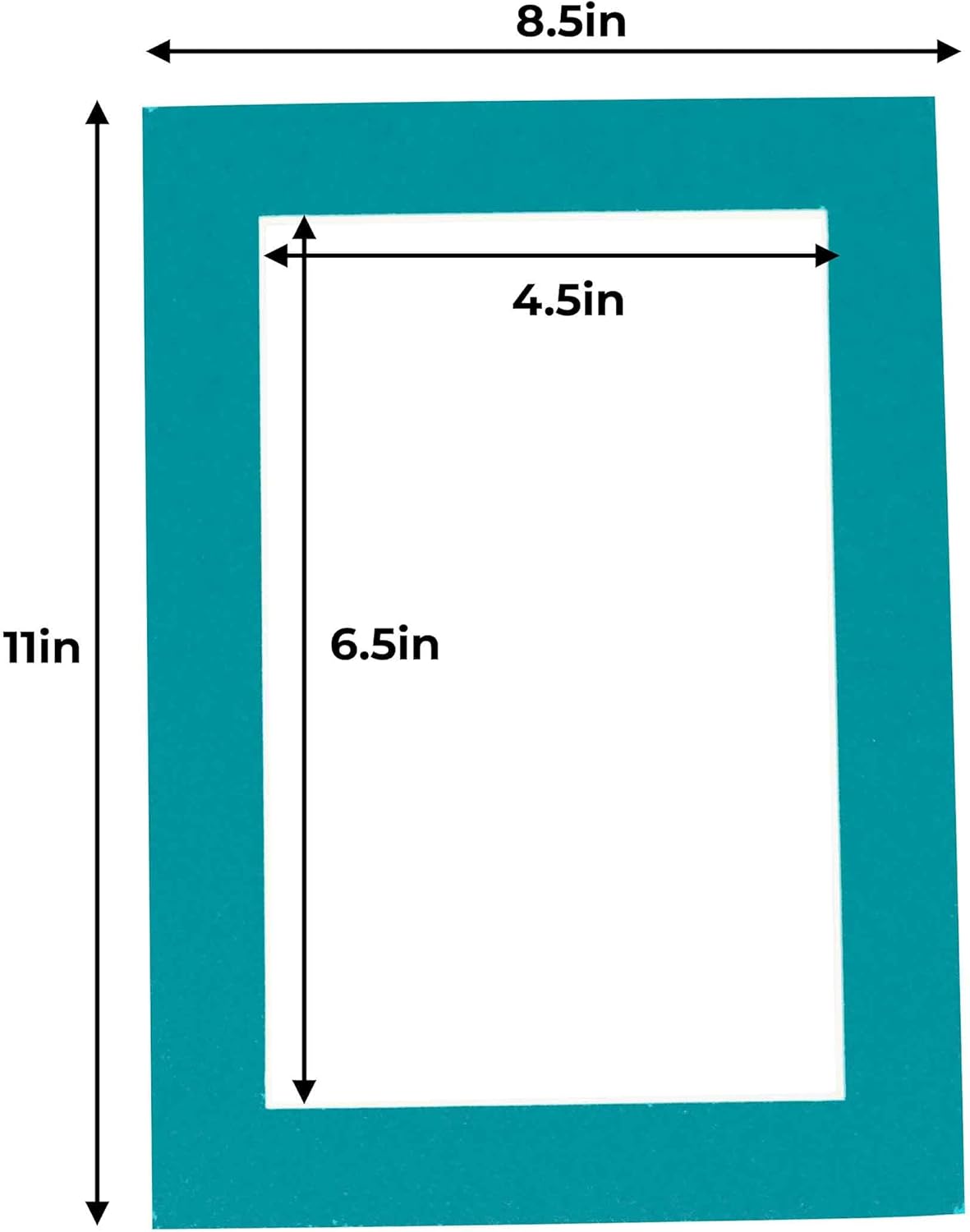 5x7 Mat for 8.5x11 Frame - Precut Mat Board Acid-Free Show Kit with Backing Board, and Clear Bags Teal Blue 5x7 Photo Matte Made to Fit a 8.5x11 Picture Frame Matboard for Framing, Pack of 10 Mats