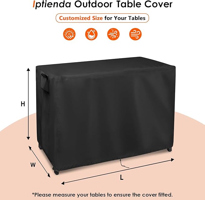 Customized Table Cover for Outdoor Tables, Personalized Heavy Duty Waterproof Table Cover for Outdoor Buffet Table/Bar Tables/Prep Table/Grill Table/Cooler Cart/Dining Tables/Coffee Tables