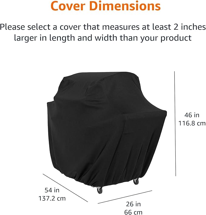 Amazon Basics Gas Grill Barbecue Cover, 54 inch / S, Black