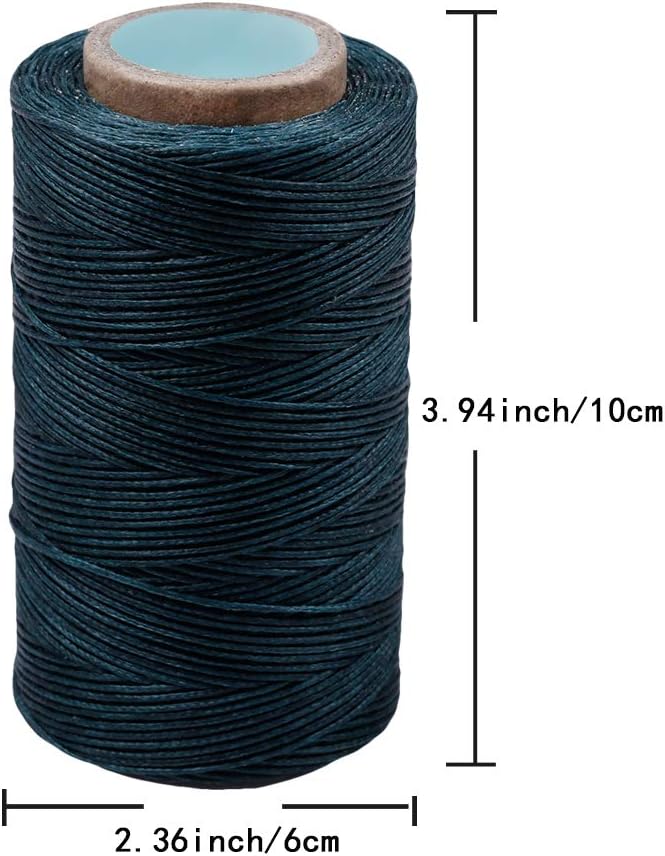 284 Yards Waxed Thread, 210D Heavy Duty Wax Upholstery Thread for Leather Sewing, 0.8mm Flat Waxed String for Bookbinding/Shoe Repairing/Leather Projects